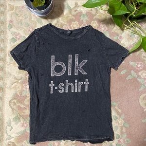 Forever 21 black distressed tee shirt